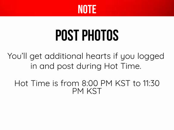 Make sure to logged-in during this time and post photo to collect 30 ♥️.