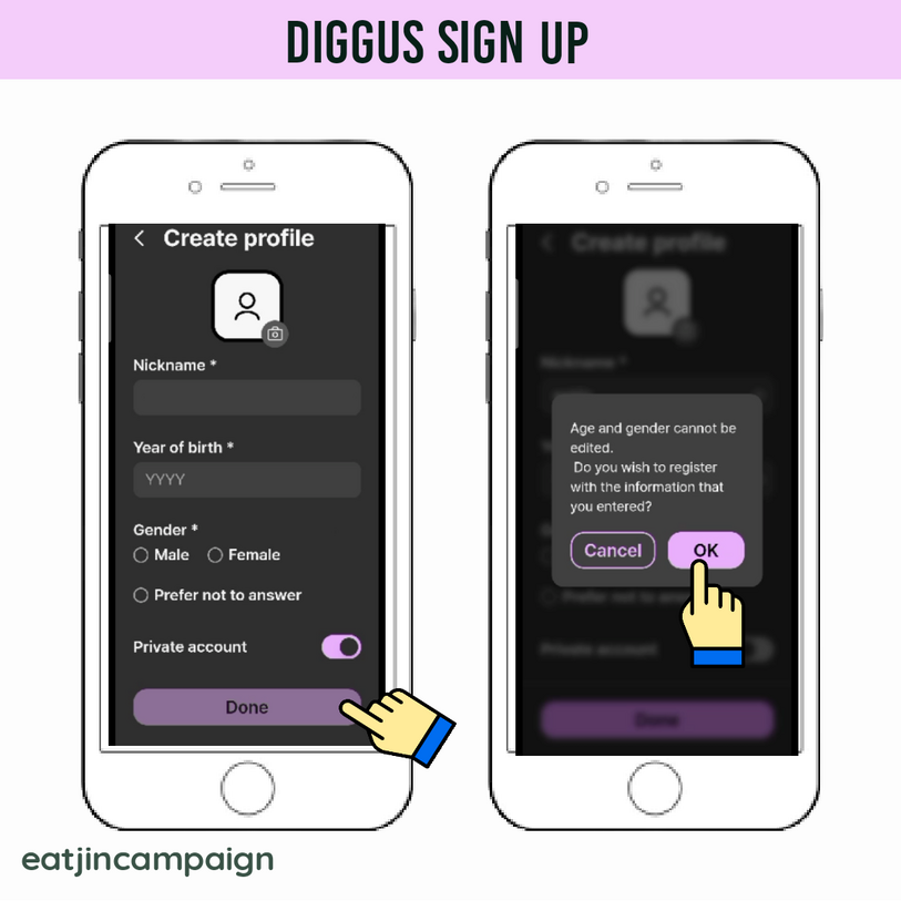 (7) Enter all necessary information and hit 'Done' button. (8) Click 'OK' on the pop up box.